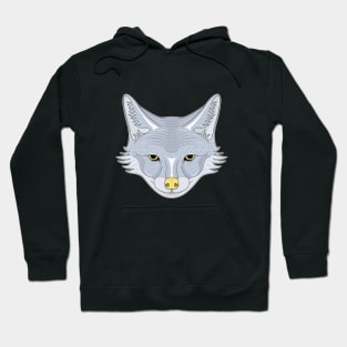 silver coyote face Hoodie